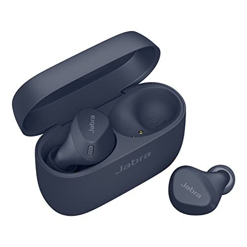 Jabra Elite 4 Active - Wireless Bluetooth In-Ear Headphones with Secure Active Fit, 4 Integrated Microphones, Active Noise Cancellation, Adjustable HearThrough Technology, Navy Blue